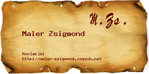 Maler Zsigmond névjegykártya
